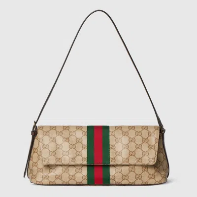 Gucci Medium Shoulder Bag With Web In Neutral