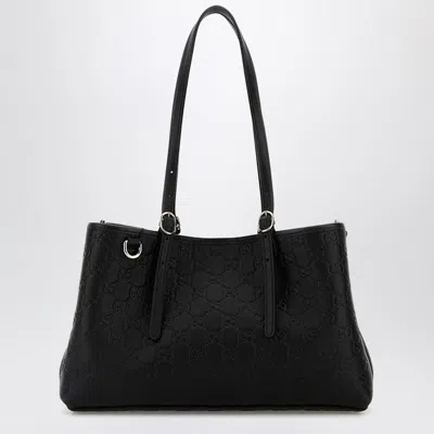Gucci Medium-sized Gg Emblem Black Shopping Bag Women