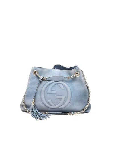 Gucci Medium Soho Chain Tote Bag In Blue