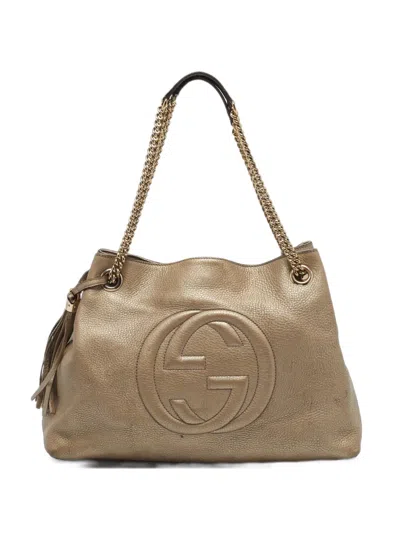 Pre-owned Gucci Medium Soho Chain Tote Bag In Gold