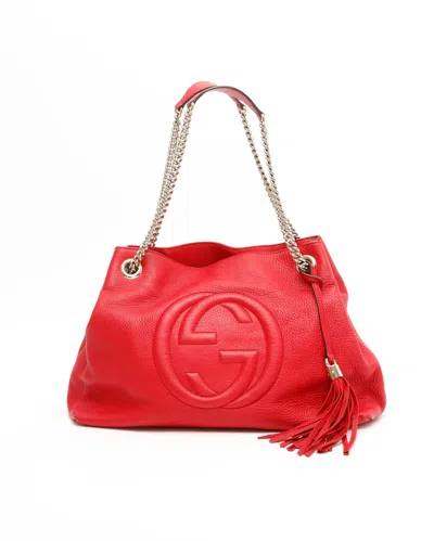 Gucci Medium Soho Chain Tote Bag In Red