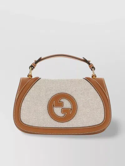 Gucci Medium Structured Blondie Handbag With Top Handle In Brown