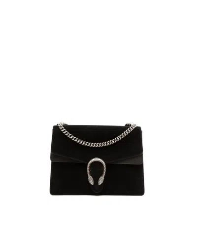Gucci Medium Suede Dionysus Shoulder Bag In Black