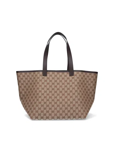 Gucci Medium Tote Bag "shopping" In Brown