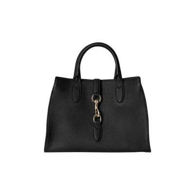 Pre-owned Gucci Medium Tote Bag With Hook Closure 'black' | Women's Size Onesize