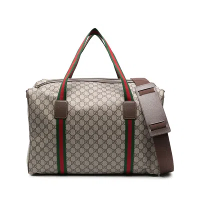 Gucci Medium Web-stripe Duffle Bag In Neutral