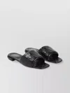 Gucci Meg Flat Sandals With Engraved Signature Gg Logo In Black