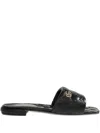 Gucci Meg Flat Sandals With Engraved Signature Gg Logo In Black