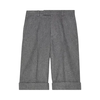 Pre-owned Gucci Melange Cloth Shorts 'light Grey' | Men's Size 50 In Gray