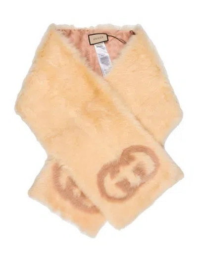Pre-owned Gucci Melissa Harness Pull On Tall Lamb Fur Shawl W/ Tags In Neutral