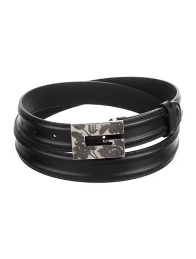 Pre-owned Gucci Memorable Belt Leather Belt Kit In Black