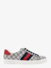 Gucci Men Ace Gg Supreme Fabric Sneakers In Gray