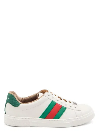 GUCCI MEN'S ACE LEATHER SNEAKERS