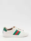 Gucci Men Ace Sneakers With Web Detail In White