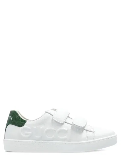 Gucci Men's Ace Studded Sneaker With Web In White