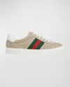 Gucci Ace Low-top Sneakers In Oatmeal