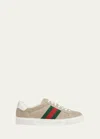 Gucci Ace Logo Leather Sneakers In White