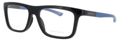 Gucci Men's Acetate Square Eyeglasses 54-16-145 In 003 - Black/blue / Demo