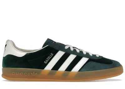 Pre-owned Gucci Men's Adidas X  Gazelle Sneakers In Green/white In Multi
