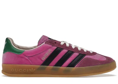 Pre-owned Gucci Men's Adidas X  Gazelle Sneakers In Pink/collegiate Purple/bold Green
