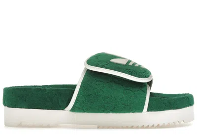Pre-owned Gucci Men's Adidas X  Gg Platform Sandal Sneakers In Green/white