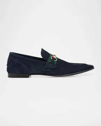 Gucci Men & Apos;s Como Suede Web Bit Loafers In Multi