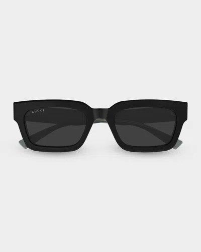 GUCCI MEN & APOS;S GG2069S-001 ACETATE RECTANGLE SUNGLASSES