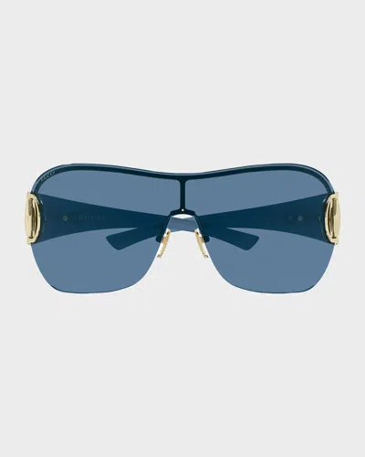 Gucci Men & Apos;s Gg2174s-004 Frameless Mask Sunglasses In Blue