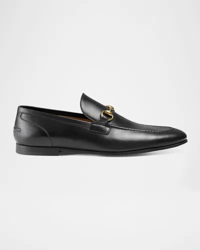 Gucci Jordaan Horsebit Leather Loafers In Black