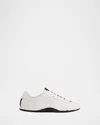 Gucci White Calf Leather Bos Taurus Low Top Sneakers In White