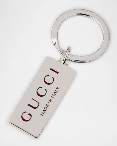Gucci Men & Apos;s Trademark Sterling Silver Keyring