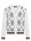 Gucci Argyle-intarsia Wool Cardigan In White
