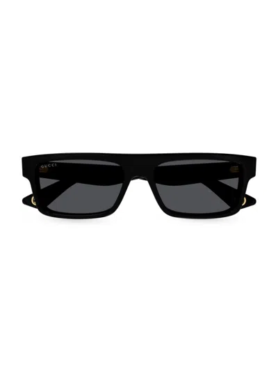 Gucci Men's Aspen Gg1616s 57mm Rectangular Sunglasses In Black