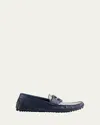 Gucci Interlocking G Driver Loafers In Blue Agata