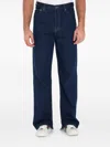 Gucci Mens Dark Blue Brand-embossed Mid-rise Straight-leg Jeans In Blue