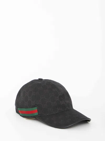 Gucci Men Baseball Cap With Web Detail In Black