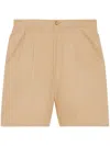 Gucci Logo-embroidered Bermuda Shorts In Beige