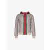 Gucci Technical Cotton Blend Zip Jacket In Beige Ebony Mc