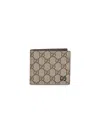 Gucci Men Beige Gg Bi-fold Wallet In Gray