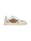 Gucci Men Re-web Low-top Leather And Suede Sneakers With Gg Supreme Fabric Inserts In Neutral