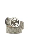 Gucci Gg Supreme Belts Beige In Multi