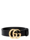 Gucci Black Belt With Double Gg Buckle