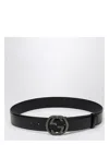 Gucci Belt With Gg Black Buckle Men In Black