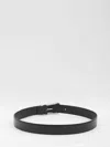 Gucci Men Belt With Squared Buckle In Black