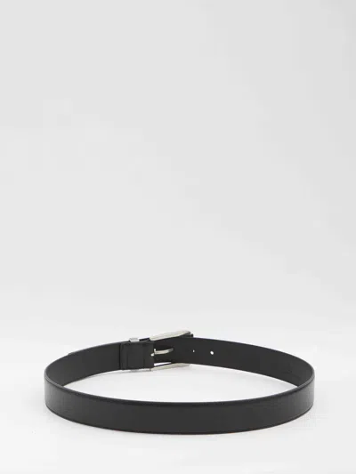 Gucci Men Belt With Squared Buckle In Black