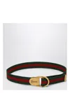 Gucci Web Motif Belt With Logo Buckle In Multicolor