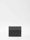 Gucci Leather-trimmed Gg Canvas Card Holder