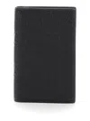 Gucci Men Black Bi-fold Wallet With Vertical Design In Gg Granied Leather Man In Black