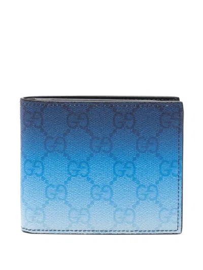 Gucci Men Bifold Wallet In Blue