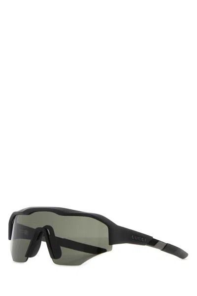 Gucci Men Black Acetate Sunglasses In Brown